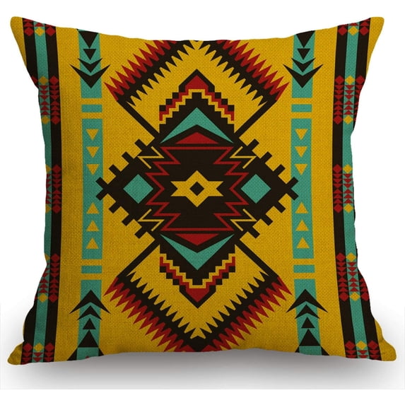 Tribal Kilim Pillow Cover,Aztec Pillow Cover,Boho Pillow Cover,African Ethnic Pattern Throw Pillow Cover Cushion Case for Home Decor Sofa Couch 18" x 18" Inch Cotton Linen Farmhouse Decorations