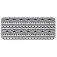 thumbnail image 1 of Tribal Kitchen Mat, Borders with Leaves Florals Flowers Ivy Swirls Inspired Art Image Print, Plush Decorative Kitchen Mat with Non Slip Backing, 47" X 19", Black and White, by Ambesonne, 1 of 1