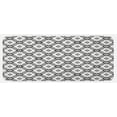 thumbnail image 1 of Tribal Kitchen Mat, Geometric Rhombuses and Triangles Composition, Plush Decorative Kitchen Mat with Non Slip Backing, 47" X 19", Charcoal Grey and White, by Ambesonne, 1 of 1