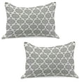thumbnail image 1 of Tribal Knitted Quilt Pillowcover Set of 2, South Eastern Folklore Design with Geometric Circles Wedding Themed Pattern, Standard Queen Pillow Sham Bedroom, 30" x 20", Black and White, by Ambesonne, 1 of 1