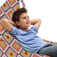 thumbnail image 1 of Tribal Lounger Chair Bag, Patchwork Style Traditional Pattern Colorful Repeating Diagonal Elements, High Capacity Storage with Handle Container, Lounger Size, Marigold and Ruby, by Ambesonne, 1 of 5