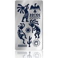 thumbnail image 1 of Tribal Metal Stencil 6.97x3.98 Inch Matte Stainless Steel Kokopelli Fertility Deity Border Stencils with Sun Bird Pattern Reusable African Templates for Wood Carving Painting Engraving, 1 of 9