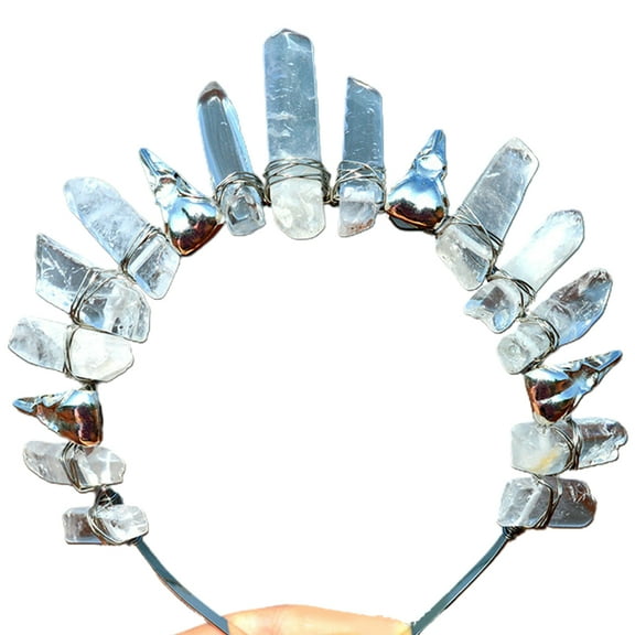 Tribal Metal Viking Crow Jewelry Headband Bohemian Clear for Raw Crystal Quartz Tiara Crown Hairband Gothic Witch Headdr