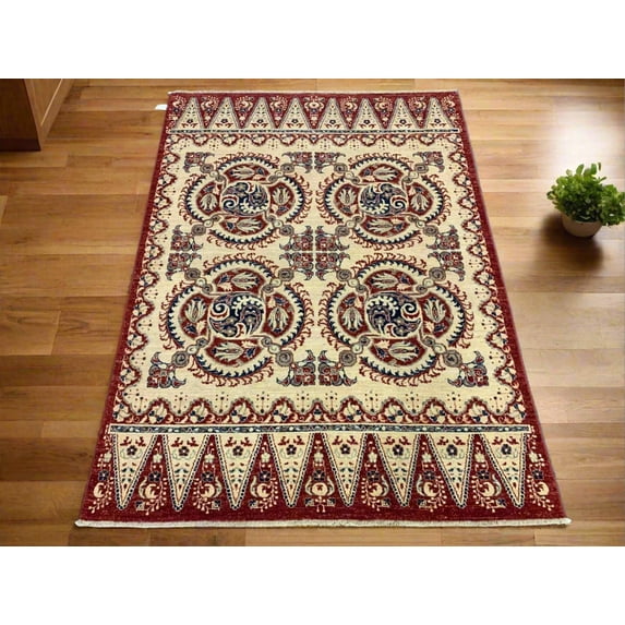 Tribal Multicolor 5X7 Aryana Handmade Wool Rug # 9170