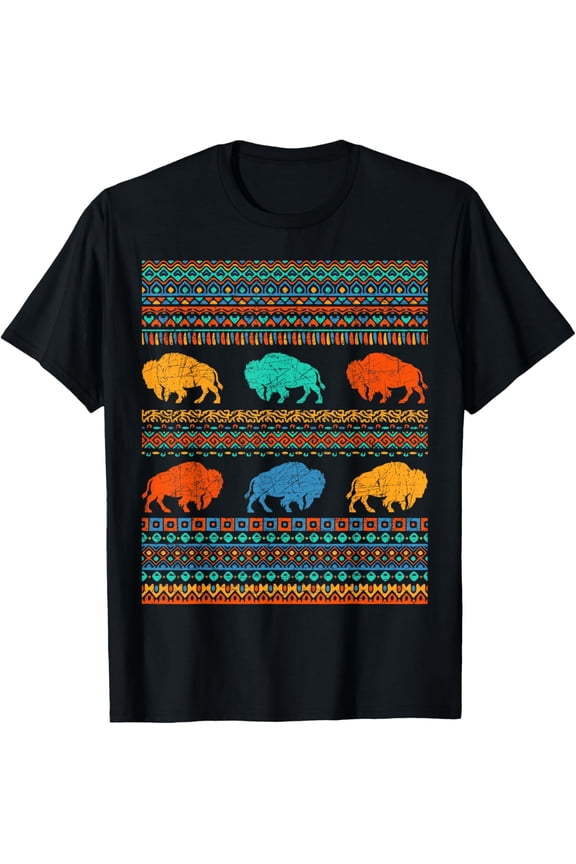 Tribal Native American Bison Animal Lover Buffalo T-Shirt