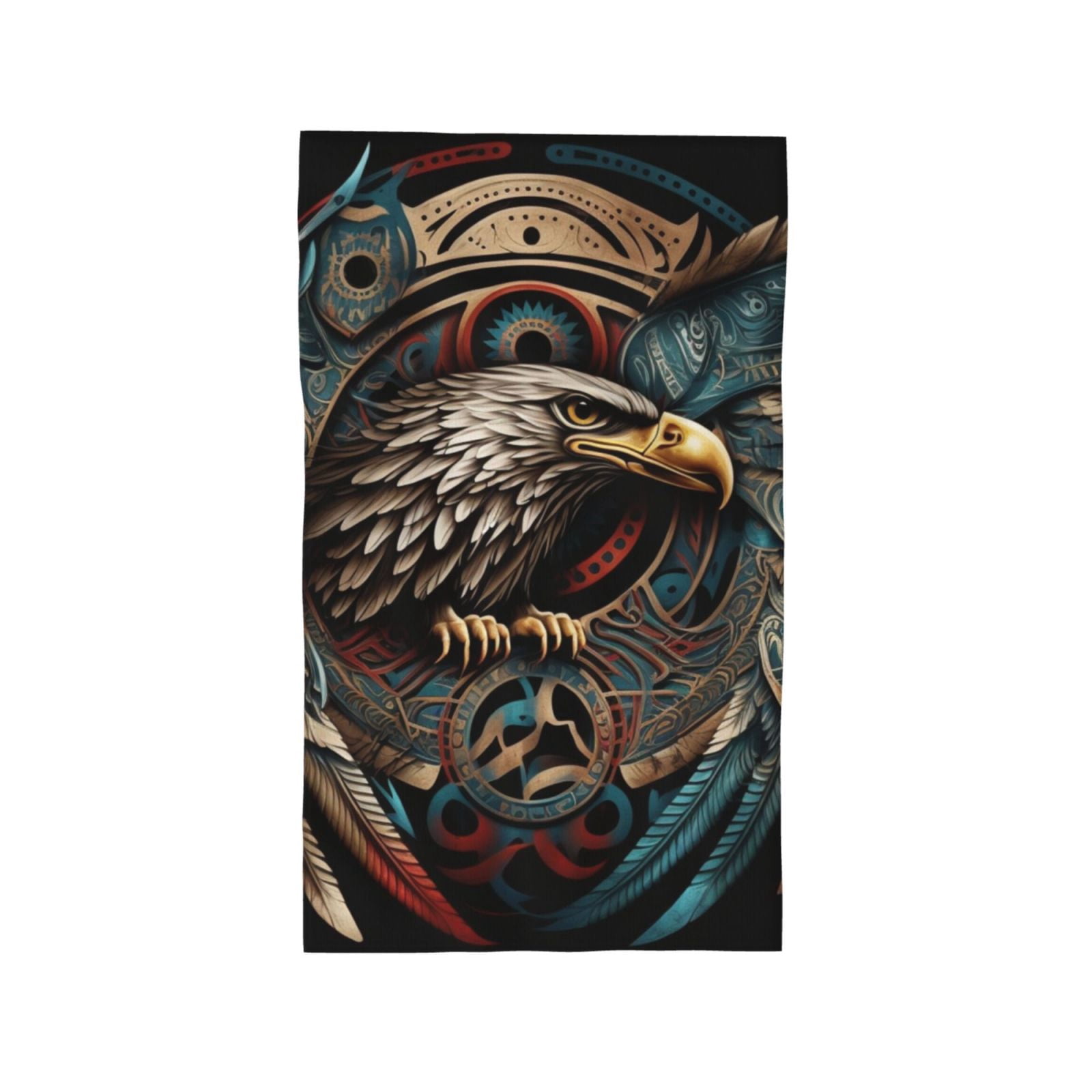Tribal Native Eagle Symbols Black 27.5" x 16" Ultra Soft Hand Towel, Face Wash Cloth for Bathroom, Gym, Travel, Pool