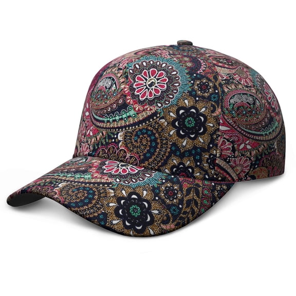 Tribal Paisley Boho Design Hat - Sun Protection Cap for Running, Beach & Team Uniforms