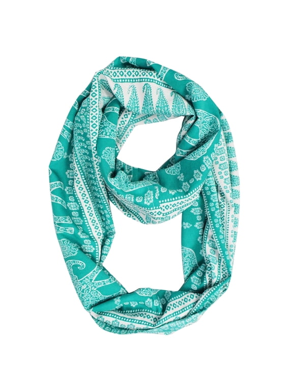 Tribal Paisley Floral Elephant Animal Print Infinity Loop Scarf