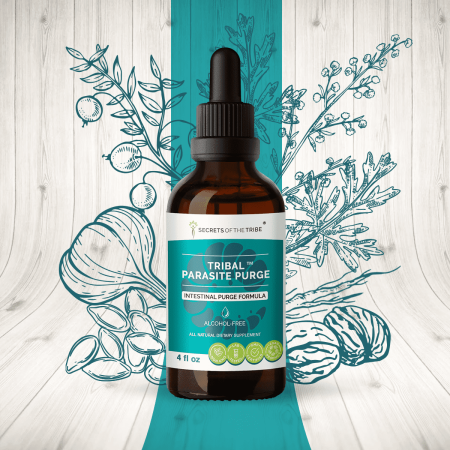 Secrets Of The Tribe Tribal Parasite Purge Blend Tincture Dietary Supplement, Natural Extract, Made from Cranberry, Garlic, Black Walnut, Osha, Wormwood, Pumpkin 4 oz