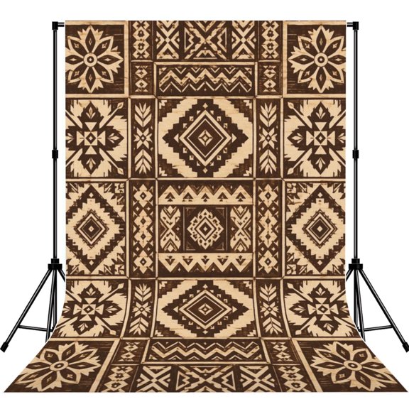 Tribal Patchwork Geometric Pattern Art Photography Backdrop 5x7Ft Background for Photo Studio Video Recording Birthday Party Wedding Home Decor