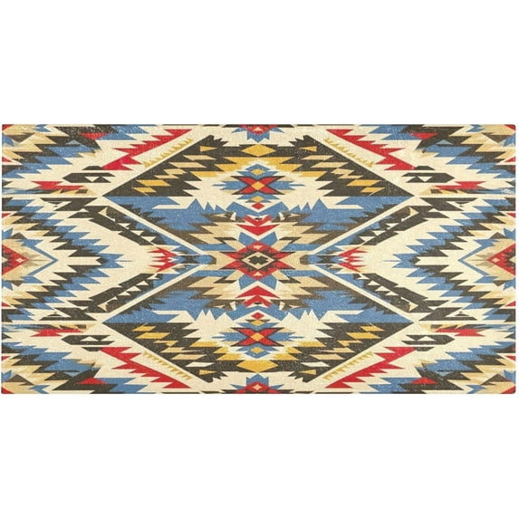Tribal Pattern Bathroom Rug Mat Ultra Soft Non Slip and Absorbency Plush Rugs Washable Fast Drying Bath Rugs 39 x 20 Inches Home Decorations