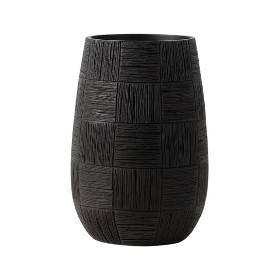 Aria Home Plant Pot Ceramic Tribal Pattern Black Modern Decorative Living Room Planter