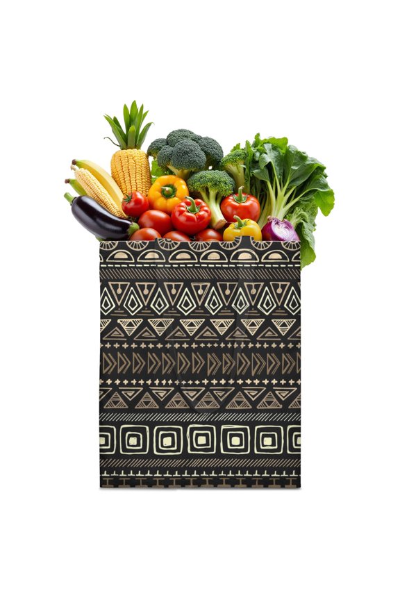 Tribal Pattern Striped Canvas Bag – Boho Chic Reusable Tote