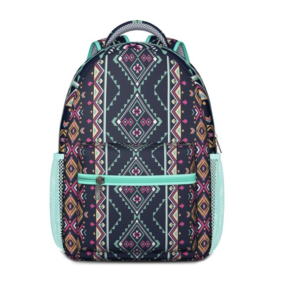 Tribal Pattern Waterproof Bookbag - Lightweight & Breathable with Padded Back Panel for Comfort