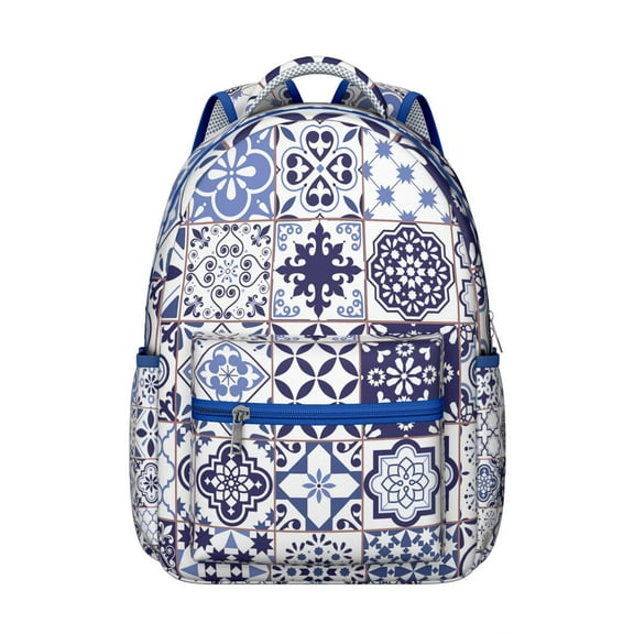 Tribal Patterns and Earthy Floral Design Multifunctional Backpack, Durable Oxford Cloth, Comfortable Padding, Large Capacity School Bag for Student’s Sports and Hiking
