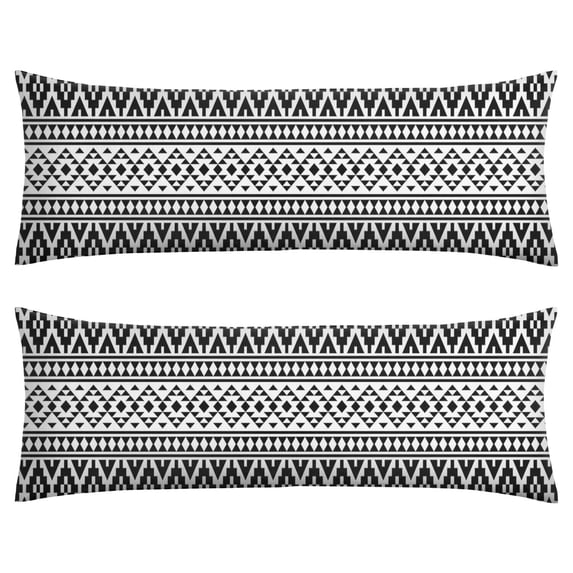 Tribal Patterns Rustic Body Pillow Cover 20x54 - Artistic Long Pillow Case with Invisible Zipper - Bohemian & Nordic Style - Soft & Cozy Pillowcase