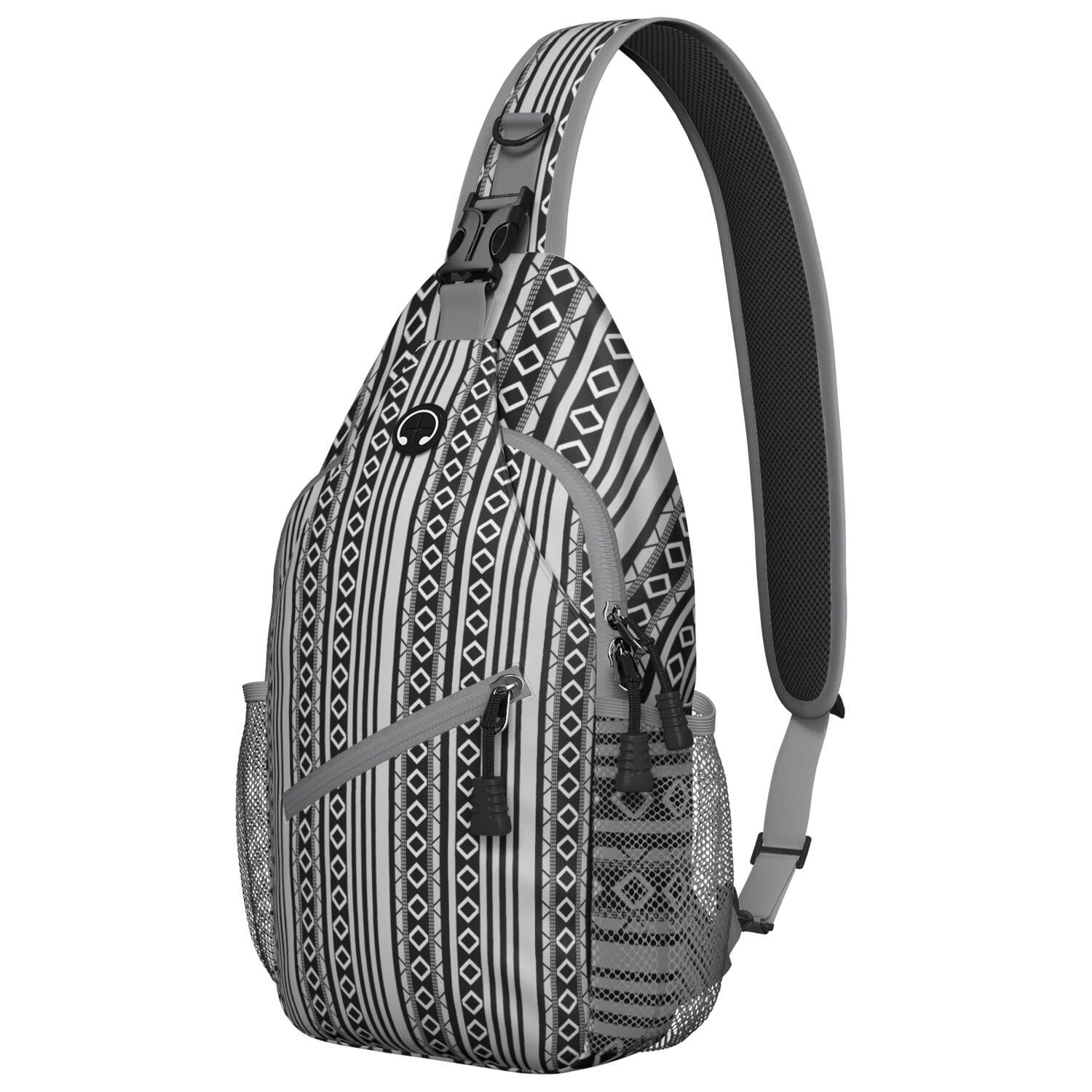 Tribal Patterns Shoulder Backpack Anti-Theft Sling Bag for Outdoor Adventures Rustic Style & Versatile