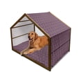 thumbnail image 1 of Tribal Pet House, Vintage Inspirations Colorful Circles and Stars Composition Retro Design, Outdoor & Indoor Portable Dog Kennel with Pillow and Cover, 5 Sizes, Multicolor, by Ambesonne, 1 of 4