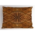 thumbnail image 1 of Tribal Pillow Sham Boho Bamboo Pattern Primitive Eastern Ethnic Spiritual Jagged Wood Style Artistic Print, Decorative Standard Size Printed Pillowcase, 26 X 20 Inches, Ginger, by Ambesonne, 1 of 2