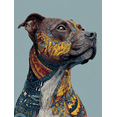thumbnail image 1 of Tribal Pitbull Dog Canvas Wall Art Print, Living Room Bedroom Office Cafe Den Decor, 1 of 8