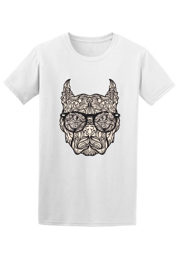 Tribal Pitbull Face Cool Graphic T-Shirt Men -Image by Shutterstock, Male XX-Large