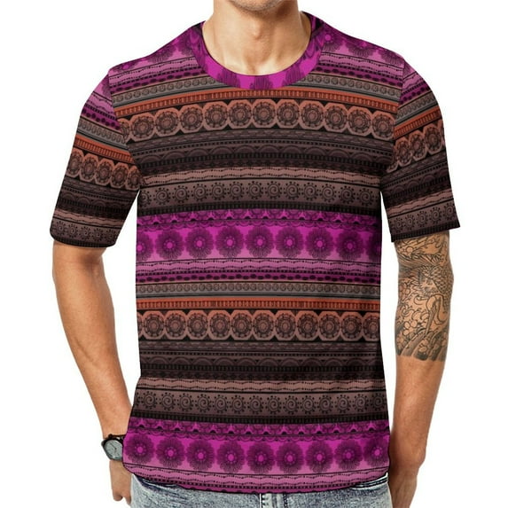 Tribal Print T Shirt Retro Ethnic Fashion TShirts Man Kawaii Tshirt ShortSleeve Printed Clothes Big Size 5XL 6XL