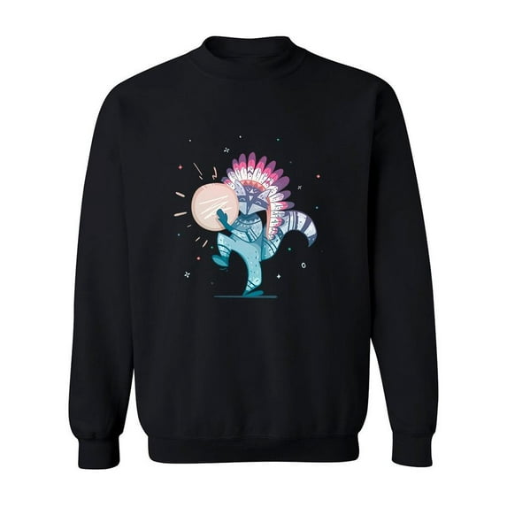 Tribal Raccoon Design Sweatshirt Men -Image by Shutterstock, Male Small