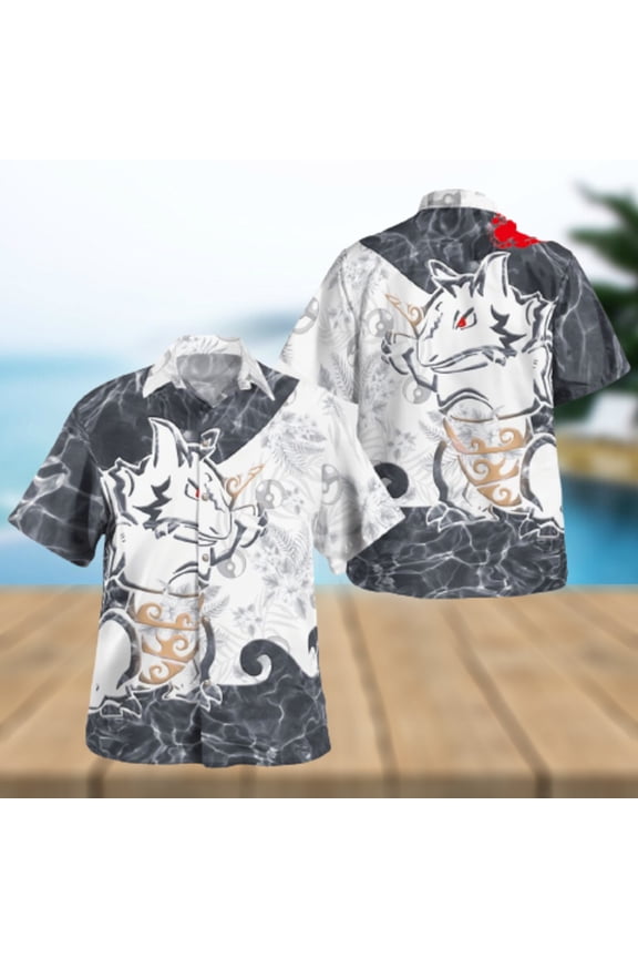 Tribal Rhydon Design Hawaiian Shirt and Short