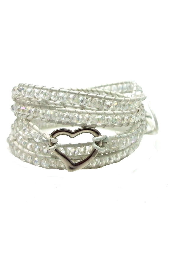 Tribal Romance Crystals Heart Five Wrap Bracelet