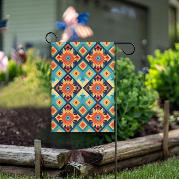 Tribal Rustic Pattern Retro Garden Flag Double Sided Outdoor Banners for Courtyard Outdoor Lawn Farmhouse Holiday Decorations
