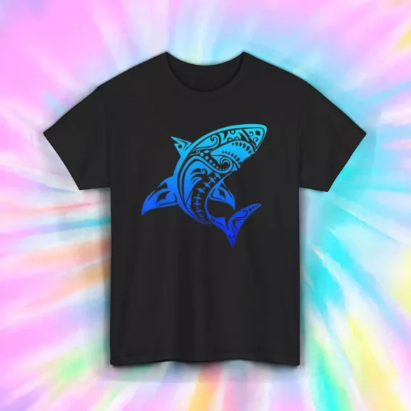 Tribal Shark T-Shirt Polynesian Shark Design Ocean Lover Tee Unisex Tee
