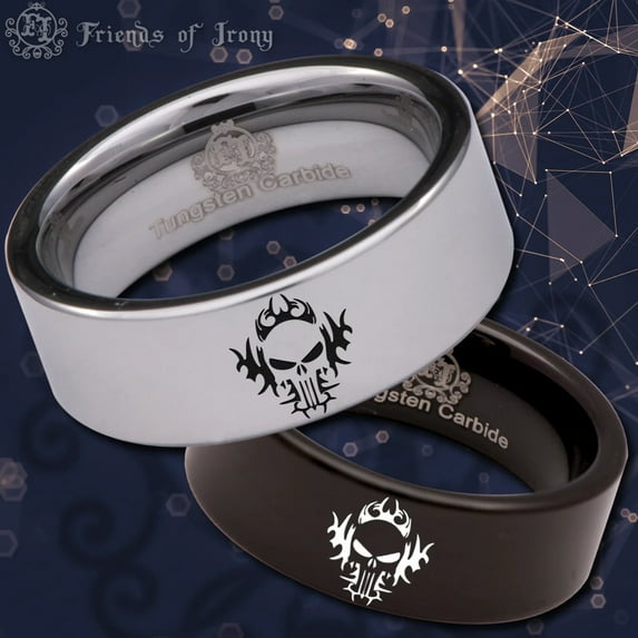 Tribal Skull Tungsten Carbide Ring