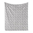 thumbnail image 1 of Tribal Soft Flannel Fleece Blanket, Geometric Rectangle Form with Various Inner Stripes Muted Tones Art, Cozy Plush for Indoor and Outdoor Use, 50" x 60", Grey Pale Taupe and White, by Ambesonne, 1 of 5