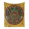 thumbnail image 1 of Tribal Soft Flannel Fleece Throw Blanket, Chaotic Design Image with Symbolic Items in Medallion Shape Ornate Print, Cozy Plush for Indoor and Outdoor Use, 70" x 90", Multicolor, by Ambesonne, 1 of 6