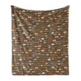 thumbnail image 1 of Tribal Soft Flannel Fleece Throw Blanket, Eastern Style with Brown Backdrop and Colorful Arrows Image, Cozy Plush for Indoor and Outdoor Use, 50" x 60", Multicolor, by Ambesonne, 1 of 6