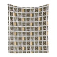 thumbnail image 1 of Tribal Soft Flannel Fleece Throw Blanket, Egyptian Folkloric Geometric Motifs with Triangles and Stripes Boho Culture, Cozy Plush for Indoor and Outdoor Use, 70" x 90", Multicolor, by Ambesonne, 1 of 6