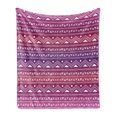 thumbnail image 1 of Tribal Soft Flannel Fleece Throw Blanket, Geometric Pattern with Motifs and Ombre Backdrop Prehistoric Culture Doodle Art, Cozy Plush for Indoor and Outdoor Use, 60" x 80", Multicolor, by Ambesonne, 1 of 5