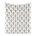 thumbnail image 1 of Tribal Soft Flannel Fleece Throw Blanket, Mayan Cultural Geometric Motifs, Cozy Plush for Indoor and Outdoor Use, 60" x 80", Amber Black and White, by Ambesonne, 1 of 6