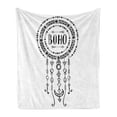thumbnail image 1 of Tribal Soft Flannel Fleece Throw Blanket, Minimalist Boho Style Form Folkloric Image, Cozy Plush for Indoor and Outdoor Use, 60" x 80", Black White, by Ambesonne, 1 of 5