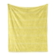 thumbnail image 1 of Tribal Soft Flannel Fleece Throw Blanket, Ornaments in Summer Toned Monochromatic Style Traditional Artwork, Cozy Plush for Indoor and Outdoor Use, 50" x 70", Pale Yellow Mustard, by Ambesonne, 1 of 5