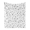 thumbnail image 1 of Tribal Soft Flannel Fleece Throw Blanket, Plain Background with Arrows Feathers and Aztec Native Style Geometric Print, Cozy Plush for Indoor and Outdoor Use, 60" x 80", Black and White, by Ambesonne, 1 of 5