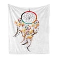thumbnail image 1 of Tribal Soft Flannel Fleece Throw Blanket, Retro Style Bohemian Dreamcatcher Image Indigenous Culture Feather, Cozy Plush for Indoor and Outdoor Use, 50" x 60", Multicolor, by Ambesonne, 1 of 5