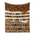 thumbnail image 1 of Tribal Soft Flannel Fleece Throw Blanket, Traditional Folk Cultural Featured Trippy Boho Abstract Design, Cozy Plush for Indoor and Outdoor Use, 70" x 90", Multicolor, by Ambesonne, 1 of 6
