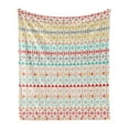 thumbnail image 1 of Tribal Soft Flannel Fleece Throw Blanket, Vintage Seamless Geometrical Design with Bohemian Stripes Shapes Pattern, Cozy Plush for Indoor and Outdoor Use, 50" x 60", Multicolor, by Ambesonne, 1 of 5