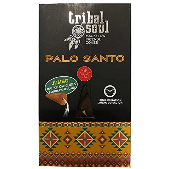 Tribal Soul Back Flow Incense Cones | 6 Boxes Each with 10 Jumbo Back Flow Cones | Total of 60 Cones (Palo Santo)