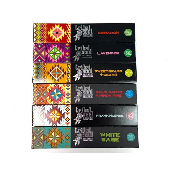 Tribal Soul Incense Sticks Assorted Sampler Set #2 - Bulk Lot 6 Boxes = 90 Gm