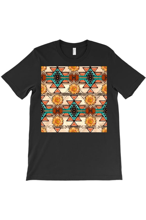 Tribal Spirit Aztec Funny Seamless Pattern Holiday Graphic - Soft Touch, H8758 T-Shirt, for Men and Women, Up to Size 5XL