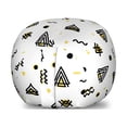 thumbnail image 1 of Tribal Storage Toy Bag Chair, Abstract Angled Curved Stripes with Dots Triangles Doodle Style Composition, Stuffed Animal Organizer Washable Bag, Small Size, Yellow Black White, by Ambesonne, 1 of 3