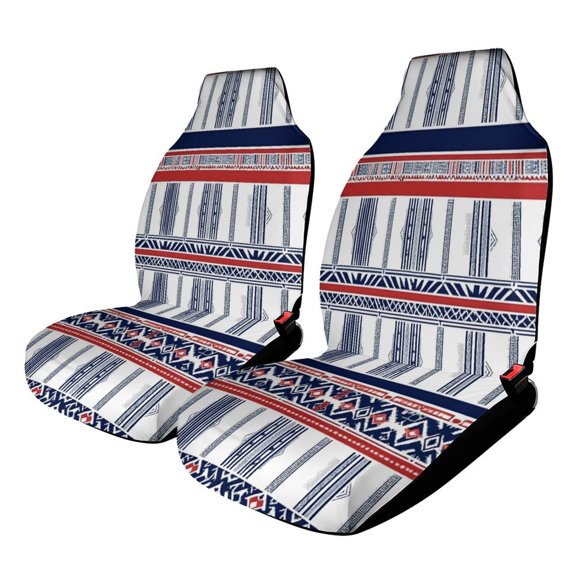 Tribal Striped Textile Pattern Design Car Seat Covers Front Seats Universal Fit for Cars SUV Truck Auto Interior Accessories