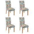 thumbnail image 1 of Tribal Style Bohemian Dining Chair Covers Set of 4, Stretchable Washable Slipcovers with Rustic Retro Artistic Patterns, Removable Polyester Seat Protectors for Farmhouse Kitchen or Dining Room, 1 of 7